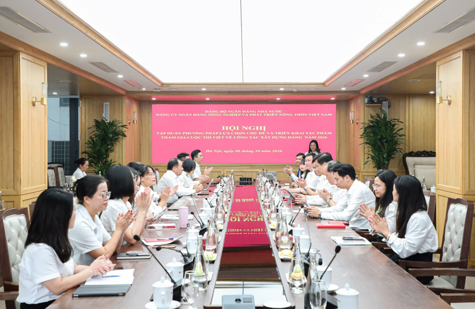 Đảng ủy Agribank tập huấn kỹ năng lựa chọn chủ đề, xây dựng tác phẩm dự thi viết về công tác xây dựng Đảng năm 2026